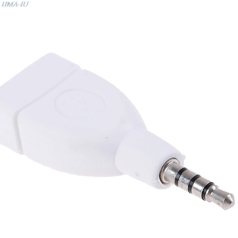 Converter Adapter USB 2.0 Female to 3.5mm Male AUX Audio Car Plug Jack white 3 5mm plug audio aux to usb 2 0 plug adapter charging cable 1m white