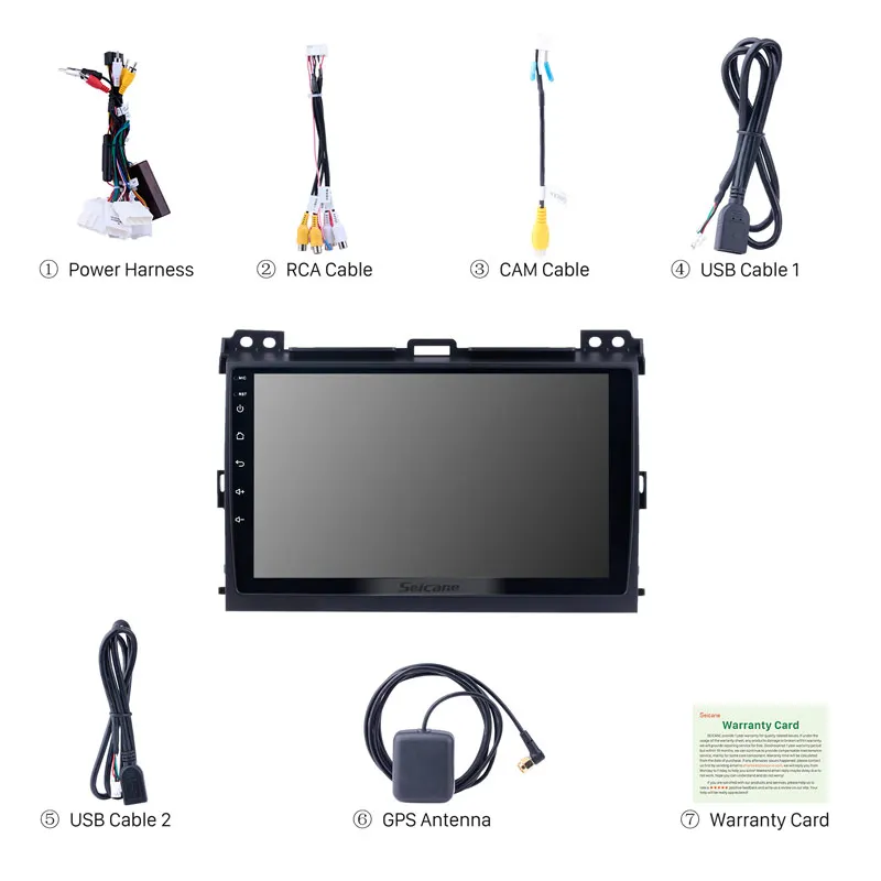 Seicane 10 1 дюймов Android 8 для 2004 2005 2006 2007 2008 2009 Toyota Prado радио GPS навигационная система