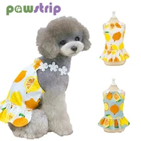 summer pet dog clothes lemon print dog dress sleeveless dog princess dress puppy skirt for chihuahua teddy pet costume xs xl