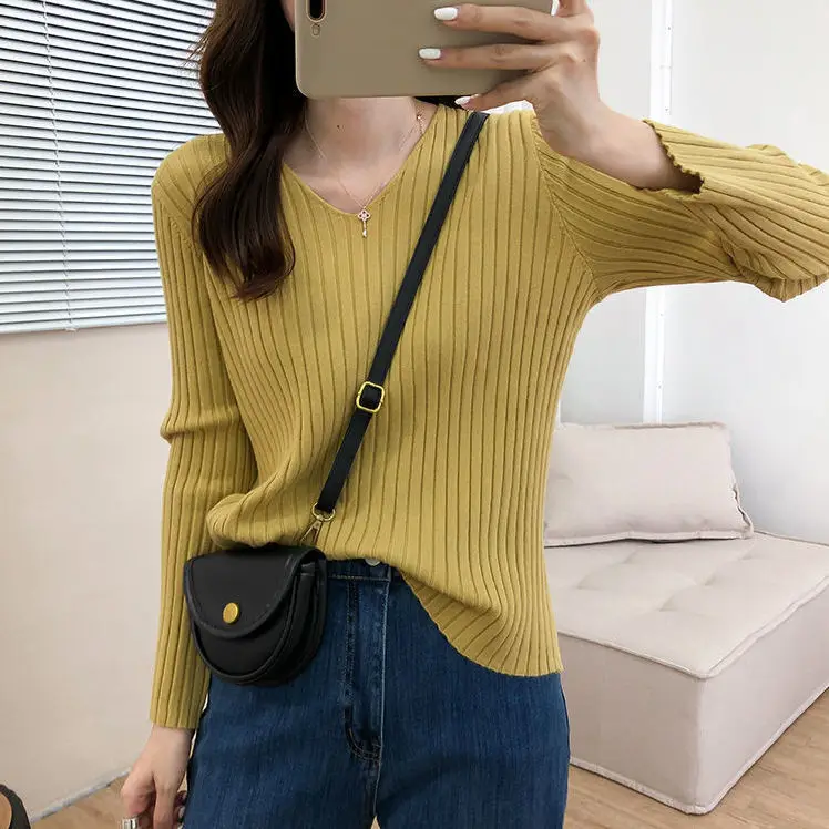 

80-100.00kg soft glutinous Joker long sleeve size knitwear women autumn and winter new loose bottoming sweater