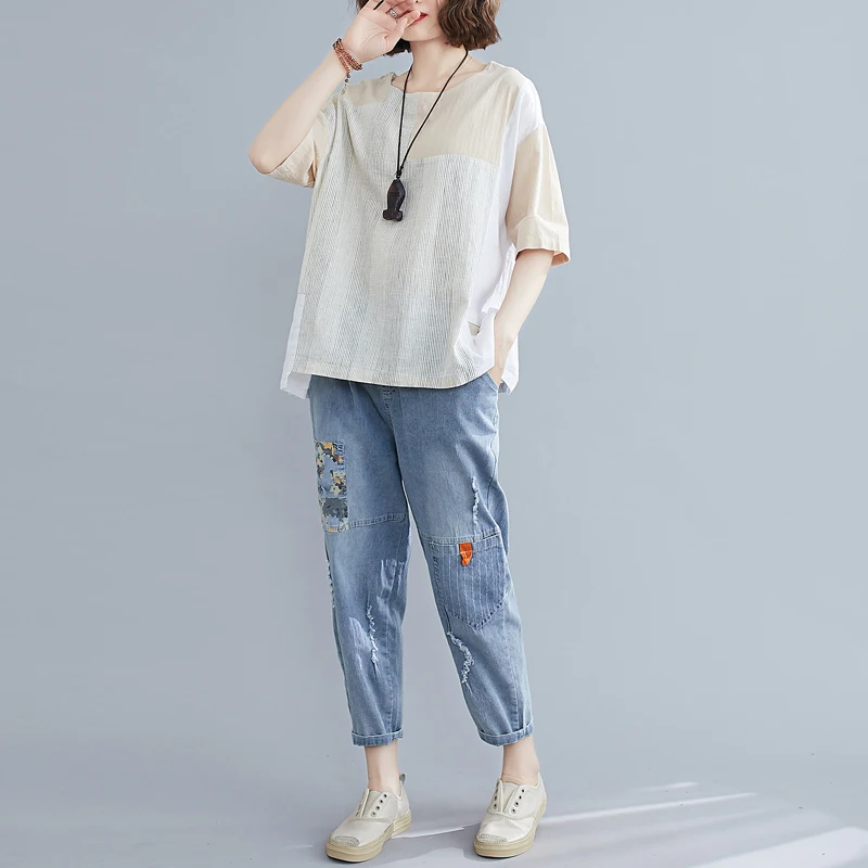 Женская футболка с круглым вырезом и короткими рукавами летняя новая модная