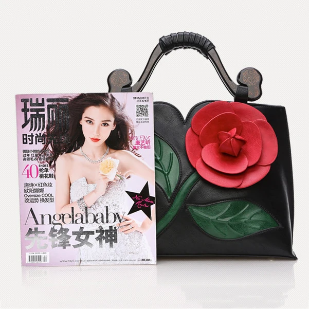 

Women Bag New Fashion Flower PU Leather Large luxury Handbag 2021 New Fashion Bags Handbags Women Famous Brands Shoulder Bags