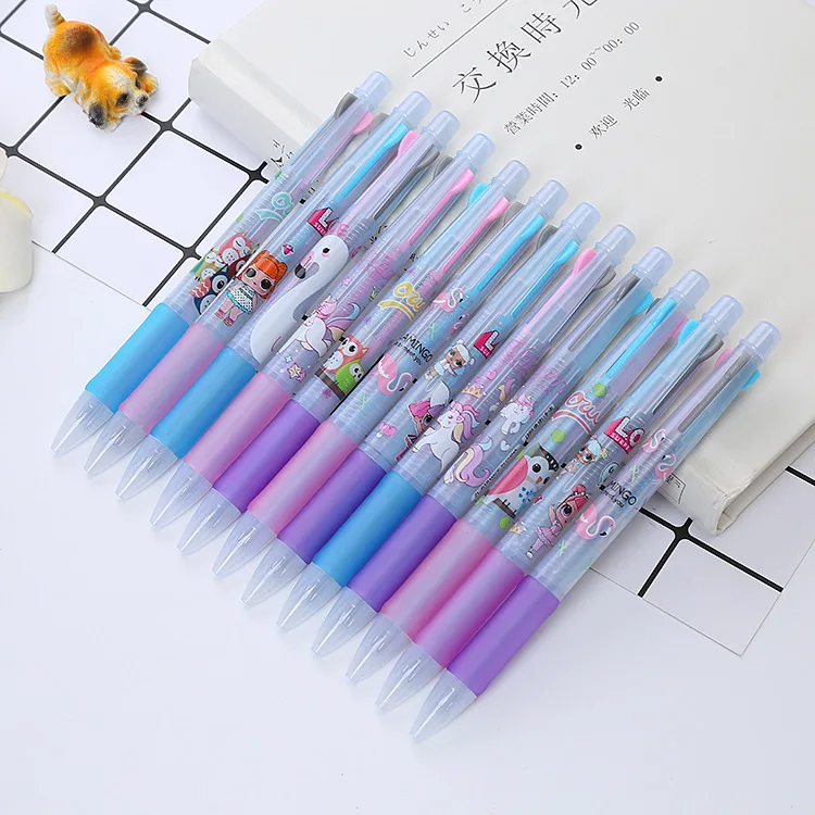 

36 pcs/lot Owl Unicorn Flamingo 3 Colors Ballpoint Pen Cute press ball pens School Office writing Supplies Stationery Gift