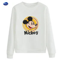 disney plus 1 year mickey mouse white pink moleton autumn winter 2021 new crew neck long sleeve thick warm pull oversize femme