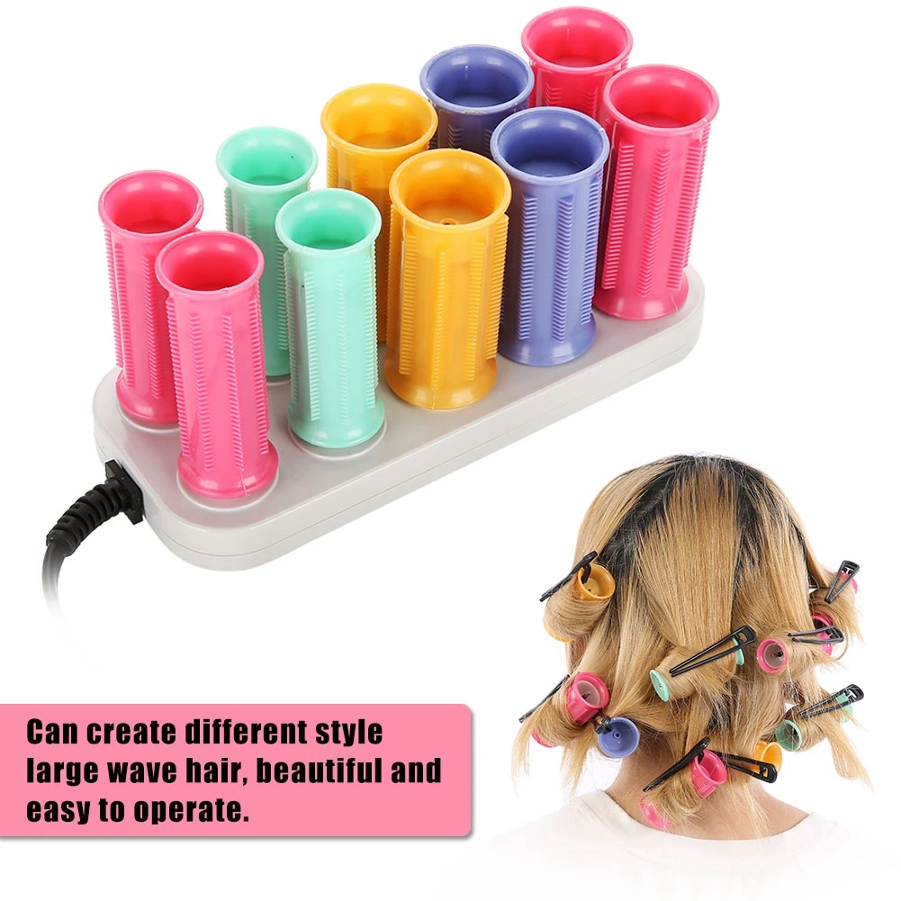 10 шт. с электрическим подогревом средства для ухода за рулон 5 зажимов волос Набор