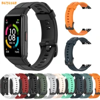 replacement sport belt silicone watchband for huawei band 6honor band 6 smartwatch wrist strap breathable wristband bracelet