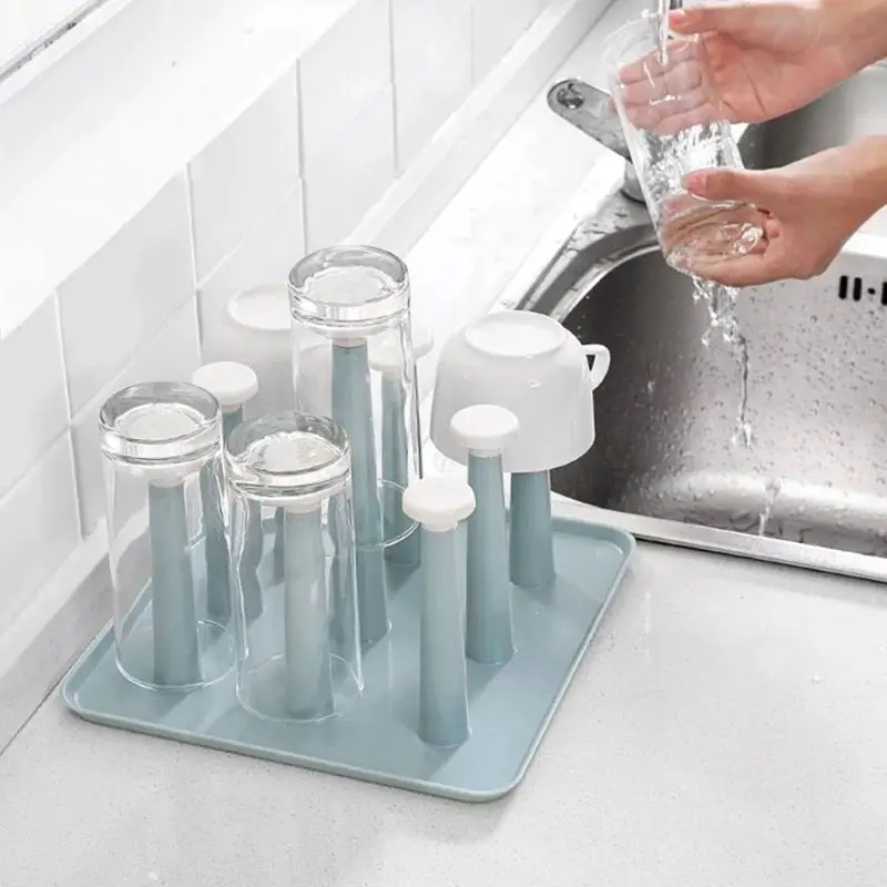 Drinking Bottle Drainer Stand Holder Home Kitchenware Mug Tree with Non-Slip Bottom for Kitchen Countertop Ladieshow Retractable Cup Drying Rack 