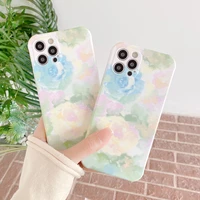 ekoneda cute dye ink floral case for iphone 13 12 11 pro xs max xr x 7 8 plus silicone women protective phone cases cover