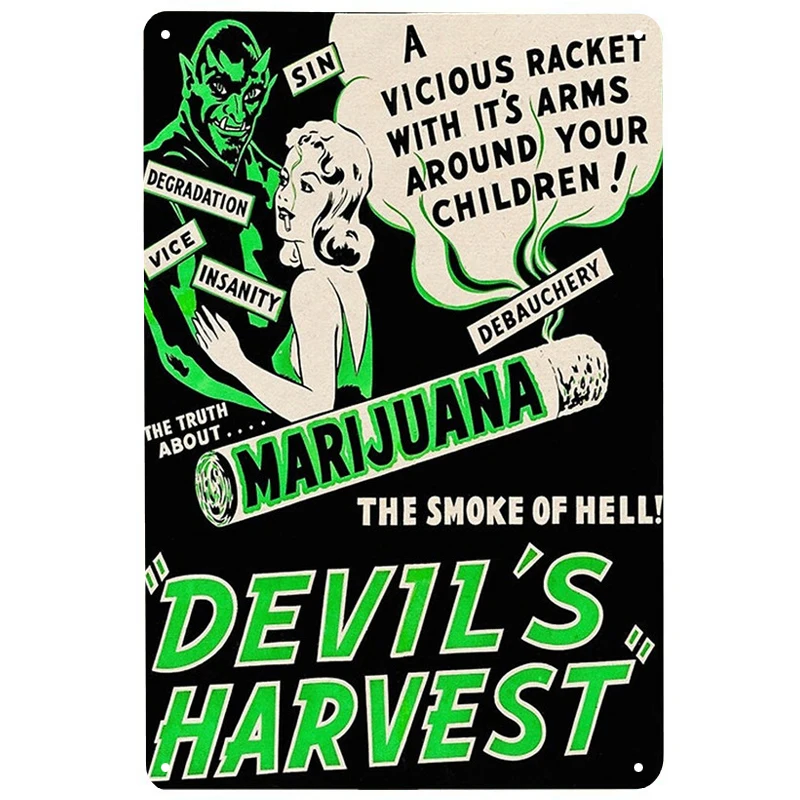 

Devil harvest printed Vintage Metal Signs Retro Tin Signs Funny Poster Decor for Bar Pub Club Decoration for Living Room Home
