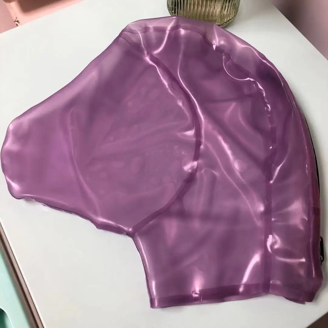 

100% Latex hood Mask breathing hood Halloween hood Rubber face mask latex gear for party no zipper