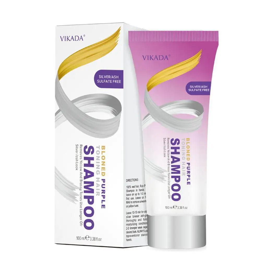 

100ml Blond Purple Toning Hair Shampoo Remove Yellow Yellow Silver Bleached Gray ash Hair Toner To Remove Dye Blonde Purple O2C2