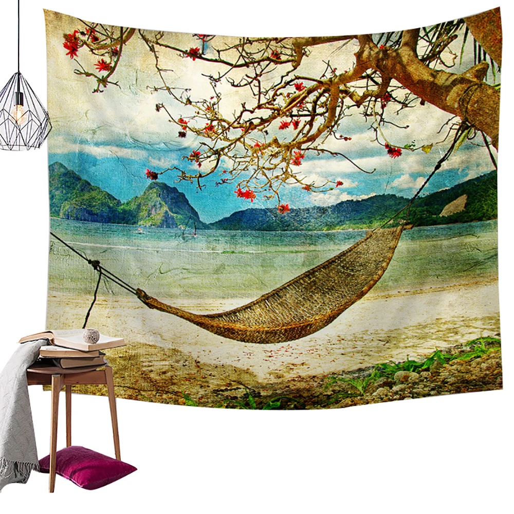 Lychee архитектурный напечатанный настенный гобелен полиэфирное одеяло