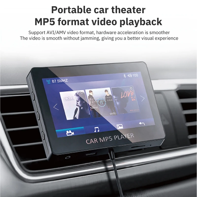Автомобильный mp5-плеер Bluetooth 5 0 FM-передатчик поддержка TF U Disk музыкальный плеер