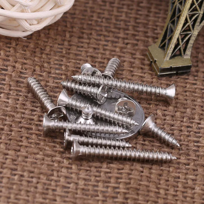 Самонарезающие винты GuHua никелированные с потайной головкой и крестообразным