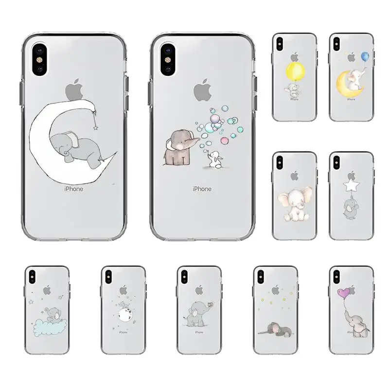

Lovely Elephant Phone Case for iphone 13 11 12 pro XS MAX 8 7 6 6S Plus X 5S SE 2020 XR case