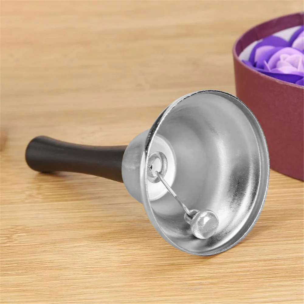 Серебряный колокольчик деревянная ручка ужин ручной Колокольчик для дома школы