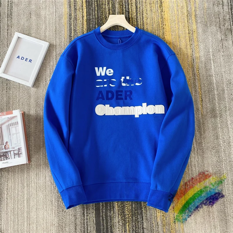 

Blue We Are The ADER ERROR Sweatshirts Men Women 1:1 High Quality Crewneck Heavy Fabric Unisex Adererror Hoodie