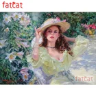 Алмазная 5d картина для творчества FATCAT Noble Girl, полноразмерная круглая вышивка, мозаика, абстрактная женщина, рукоделие AE1444