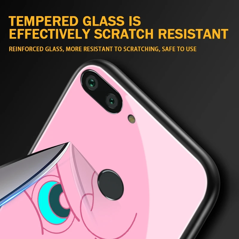 Роскошный чехол для телефона из закаленного стекла 9H с мультяшным рисунком