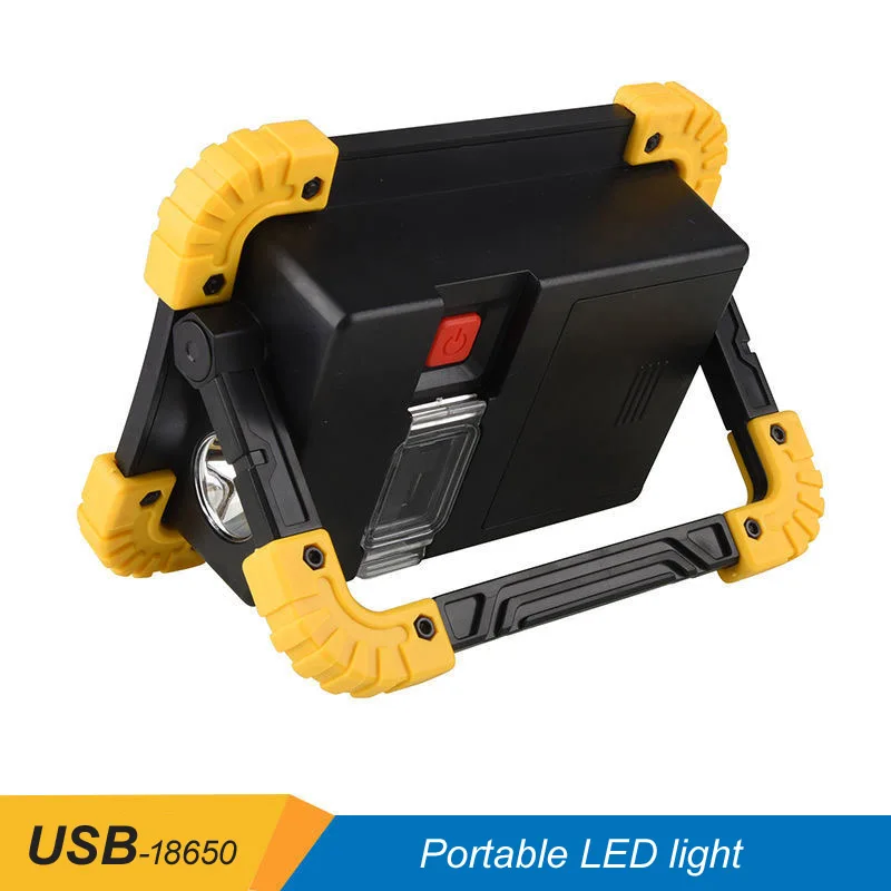 구매 LED 휴대용 스포트라이트 Led 작업 조명 USB 충전식 손전등 야외 여행 램프 캠핑 랜턴 사용 18650 배터리 5 개