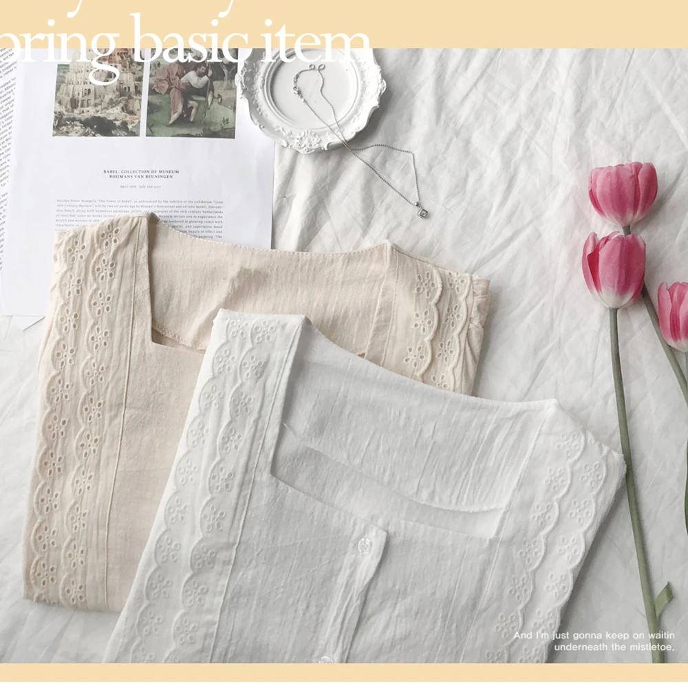 Новые кружевные женские блузки с вышивкой летние топы повседневная женская