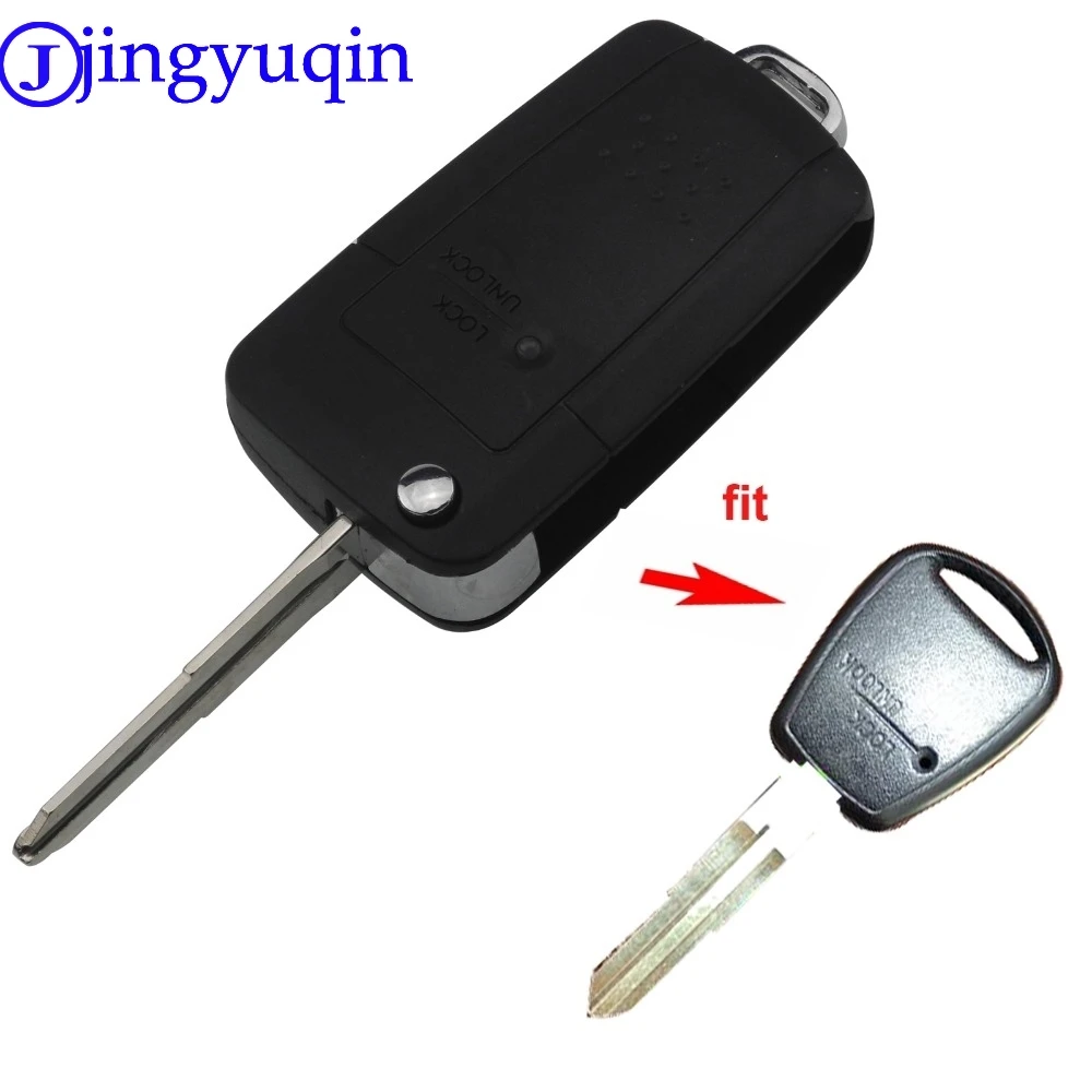 

jingyuqin 1 Button Modified Remote Folding Flid Car Key Shell Case Cover For Hyundai h1 Getz Accent Kia Rio Picanto Carens