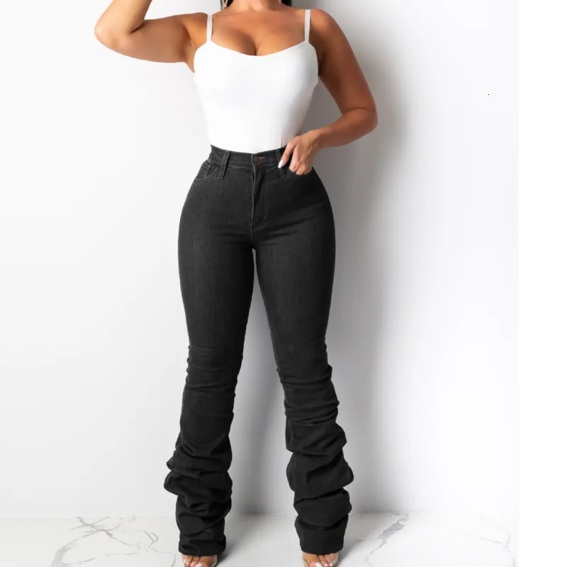 Зимние женские драпированные подол женские джинсовые брюки ретро рваные джинсы прямые брюки отверстие случайный звонок брюки