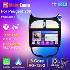 Автомагнитола на Android 10,0 для Peugeot 206 2000-2016, мультимедийный видеоплеер, Авторадио с GPS, Авторадио для воспроизведения голоса, без 2 din, DVD, аудио для автомобилей