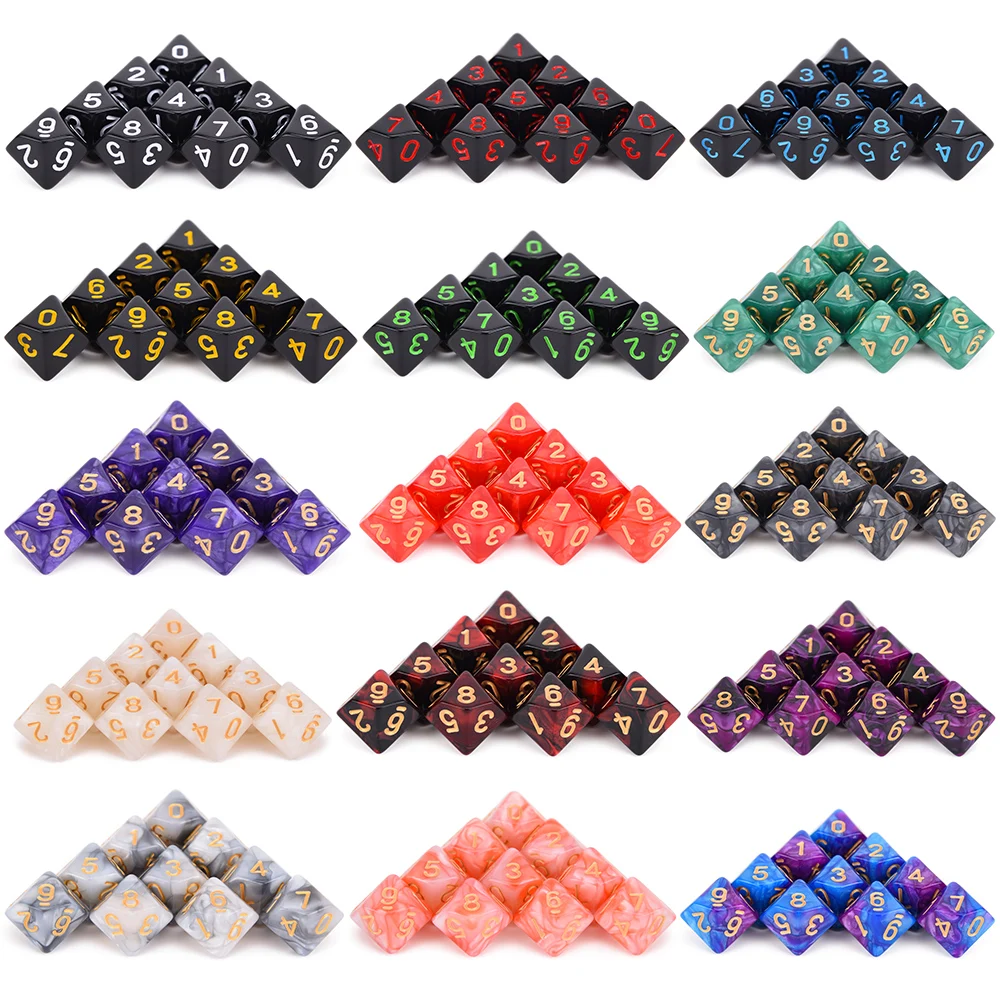 10 шт. D10 Двусторонняя многогранные кости для настольной ролевой игры World of Darkness