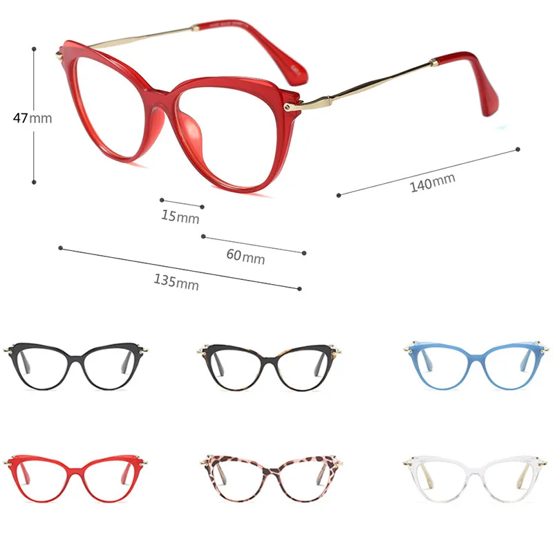 SHAUNA Модные женские оправа для очков в стиле кошачьи глаза анти Синие лучи очки