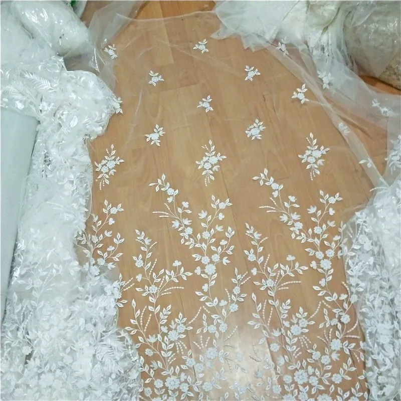 Новая кружевная Высококачественная вышитая блестящая ткань свадебное платье