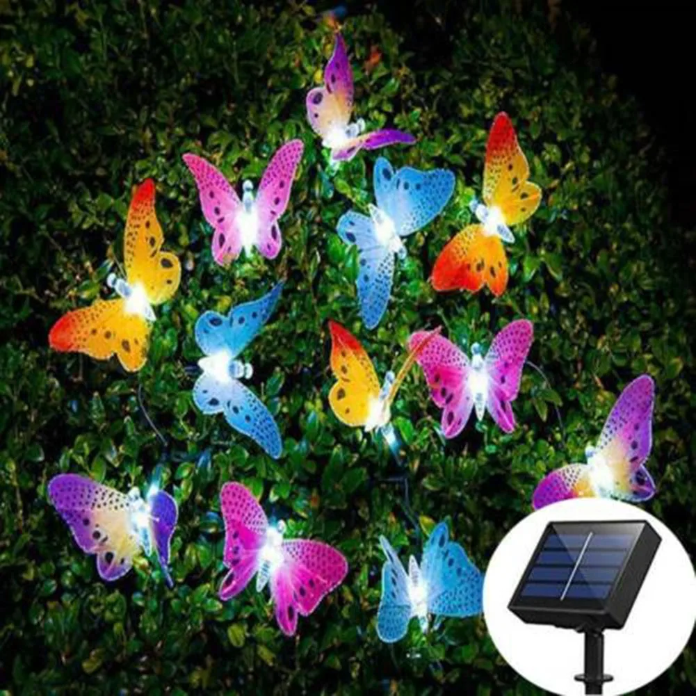 

Garden Solar Powered Butterfly Fairy String LED Lights Waterproof Holiday Party Decoration Lamp Outdoor Wedding LED Lights Decor