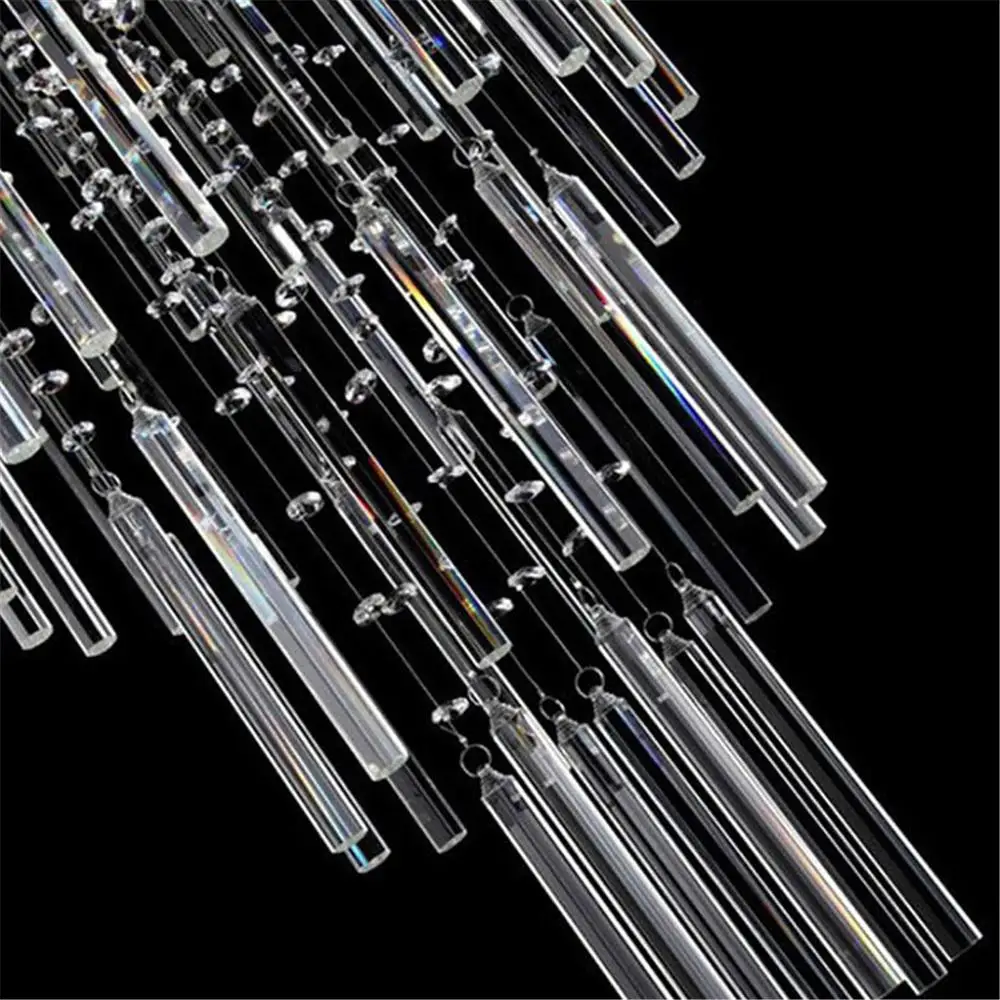 D60 * H150cm круглый современный Хрустальный капля дождь светильник светодиодный