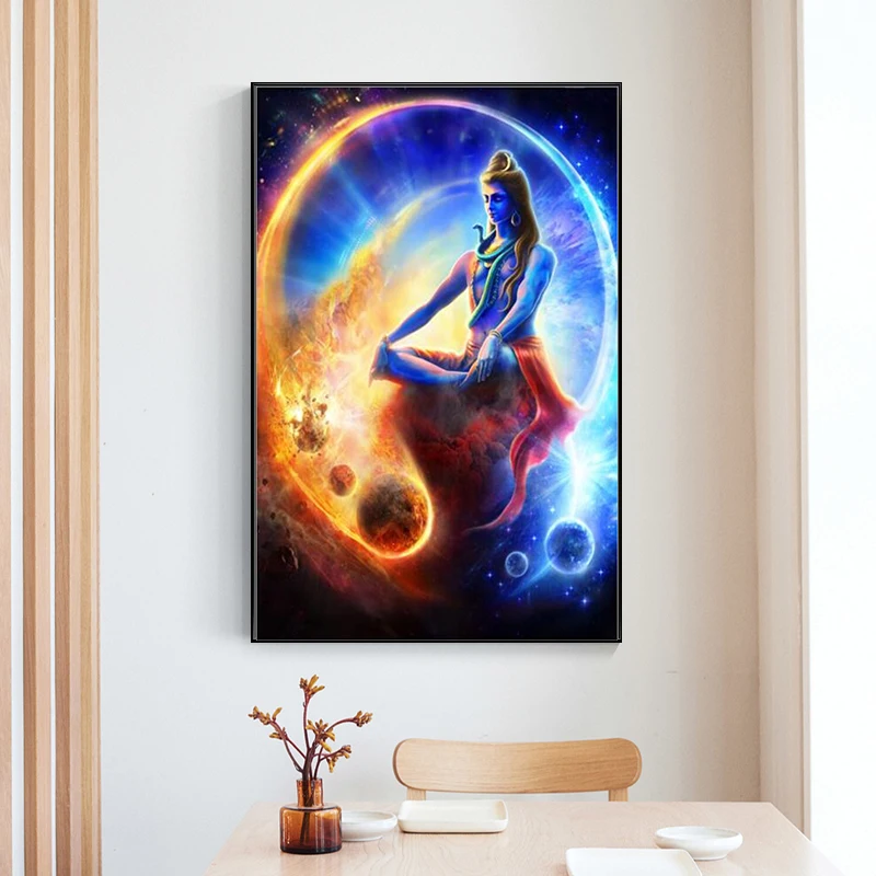

Modern Hinduism Lord Shiva Art Canvas Paintings Hindu Gods Wall Posters and Prints Cuadros Art Wall Pictures Home Decoration