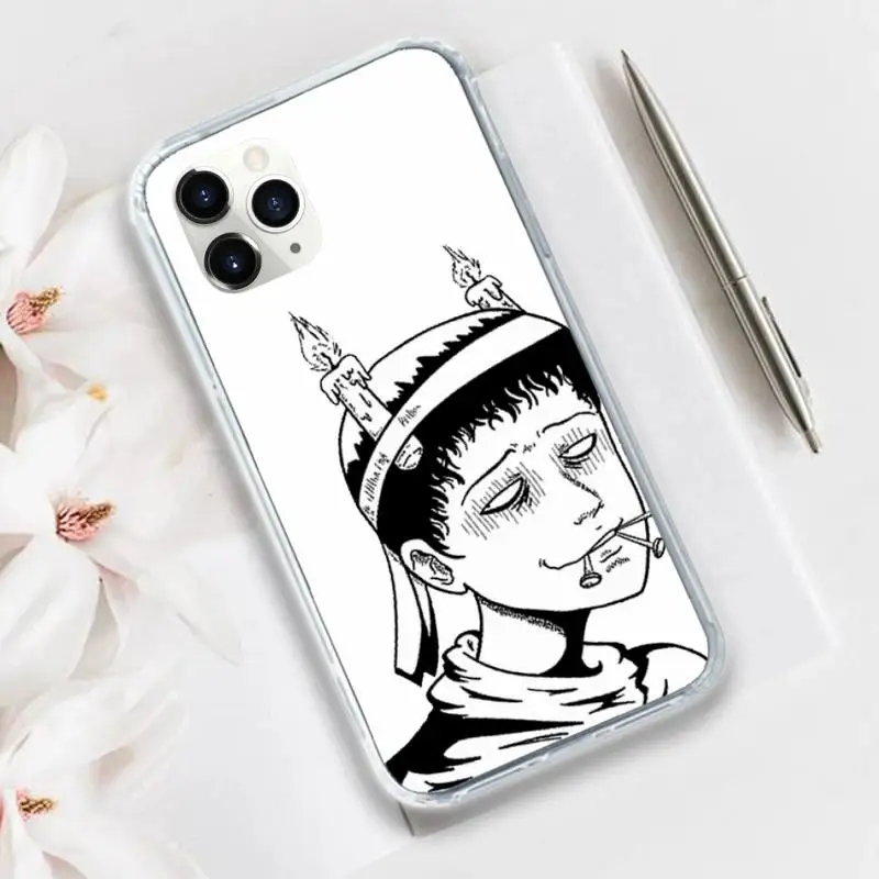 

Junji Ito Collection Tees Horro Phone Case Transparent for iPhone 11 12 mini pro XS MAX 8 7 6 6S Plus X 5S SE 2020 XR