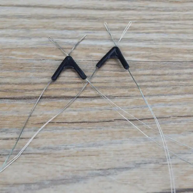 50 шт двойные крючки контактор устройства леска пространство V образным вырезом