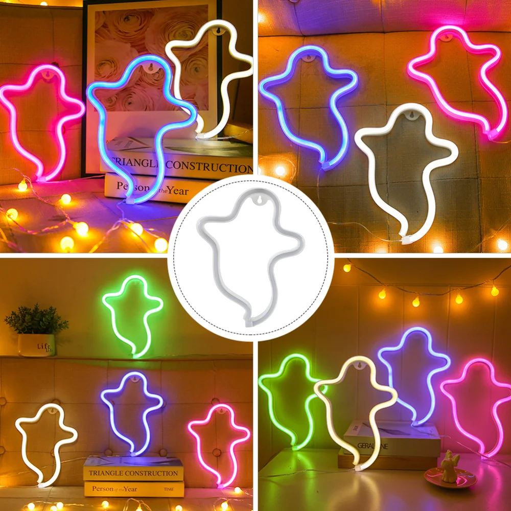 

Night Light Desktop LED Ghost Shaped Neon Light without Battery