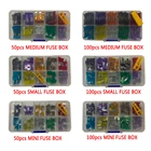 Набор автомобильных предохранителей, 50100 шт., 23257101520253035A, с коробкой и зажимом