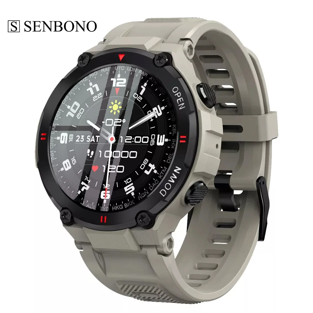 

Умные часы SENBONO PK K22 мужские, спортивный фитнес-трекер, пульсометр, оксиметр, Обнаружение сна, многофункциональные часы