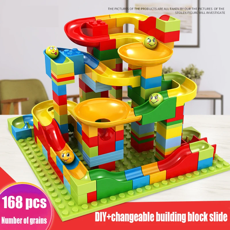 

168-336PCS new children's assembling educational toys small particles slide building block toys boys and girls 3-6 years old