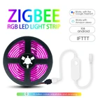 TUYA Zigbee Smart мини светодиодные ленты Управление; 5V 12V 24V RGBWRGBWW RGB + CCT RGB Led диммер Управление; Alexa Echo плюс голос Управление