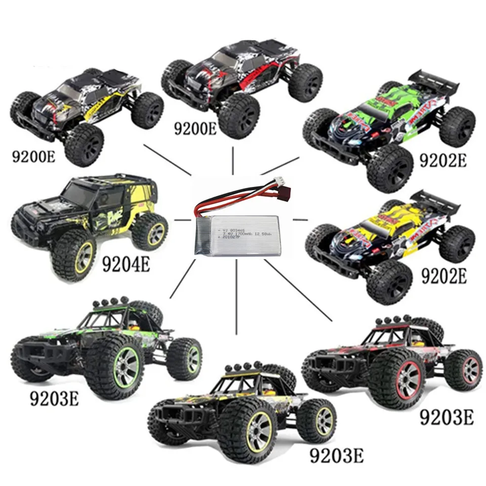 

2S Lipo Battery 7.4V 1700mah T Plug Connector with Balance Charger for 9200 9200E 9205E 9202E 9203E 9204E 9206E 1:10 4WD RC Car
