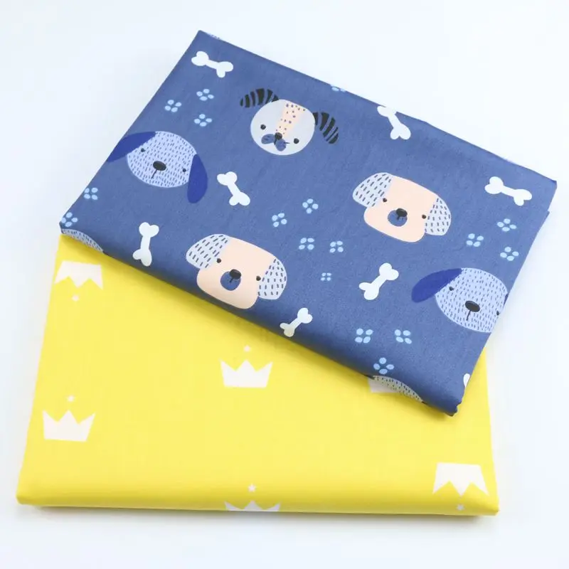 Собака корона 100% хлопок саржевая ткань для самостоятельного шитья подушки