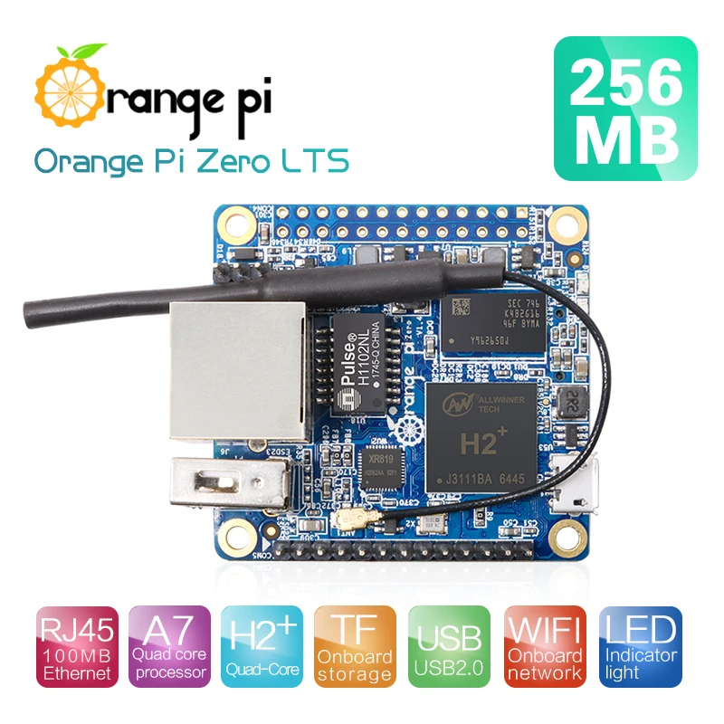 Orange Pi Zero LTS H2 + четырехъядерный процессор с открытым исходным кодом 256 Мб |