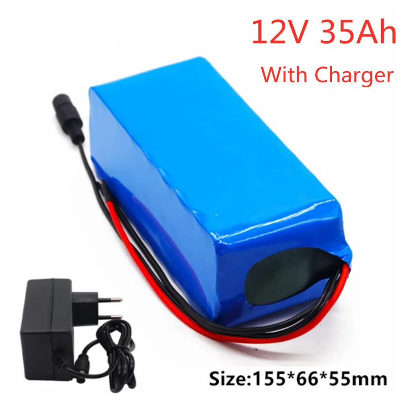 

2021 100% New 18650 12V 35000 mAh Battery pack 18650 lithium battery protection board 12v 35000mAh for inverter miner+Charger