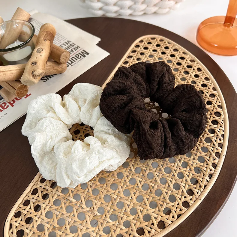 

Korean Autumn Winter New Cloth Cotton Solid Color Scrunchies Elastic Hair Bands For Women Fashion Hair Accessories Wholesale