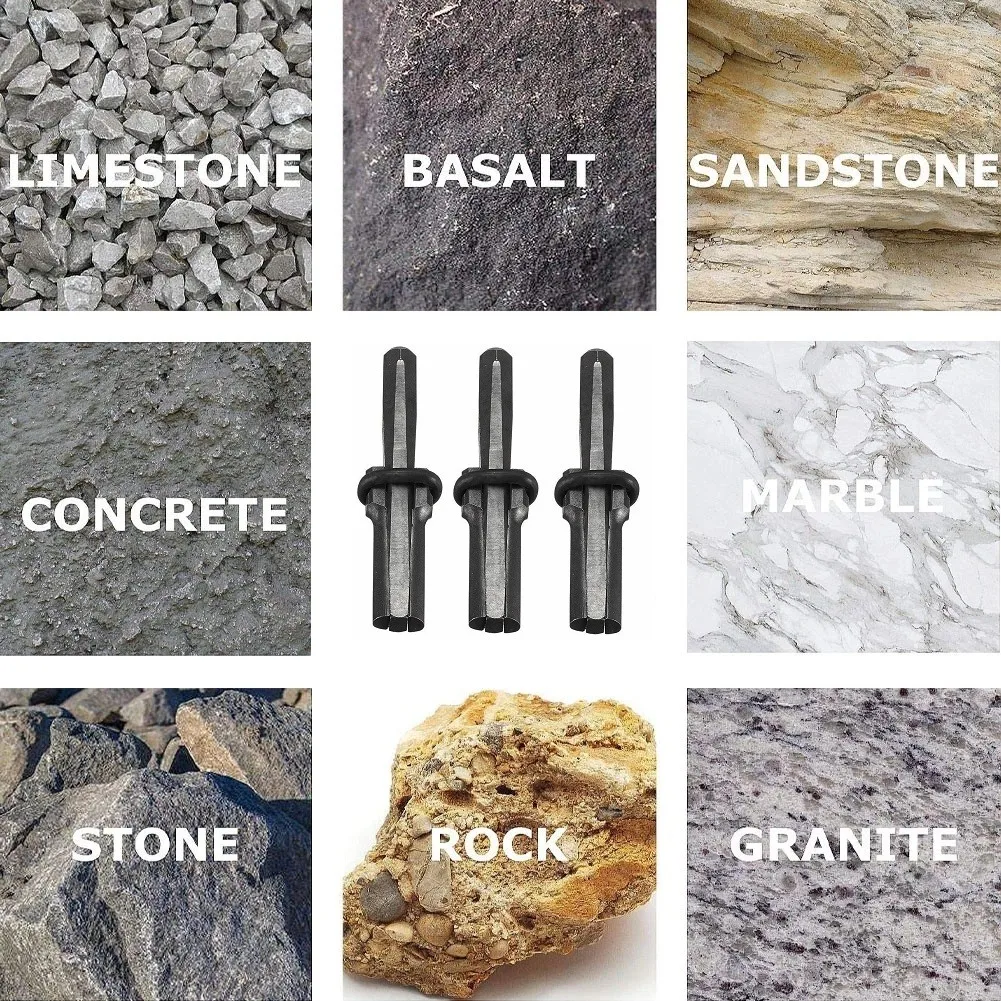 

10 Set 5/8 Inch Stone Splitter Plug Wedges And Feather Shims Rock Hand Tool For Splitting The Hard Stone Rock Granite