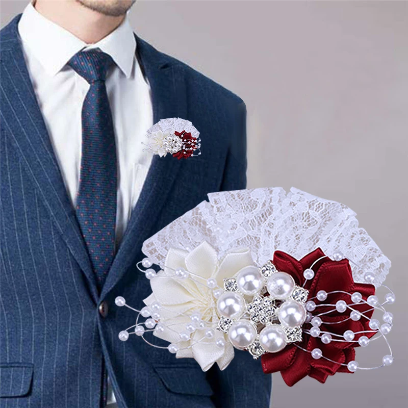 Рекламная Мужская корсажная булавка смешанных цветов для костюма жениха булавки