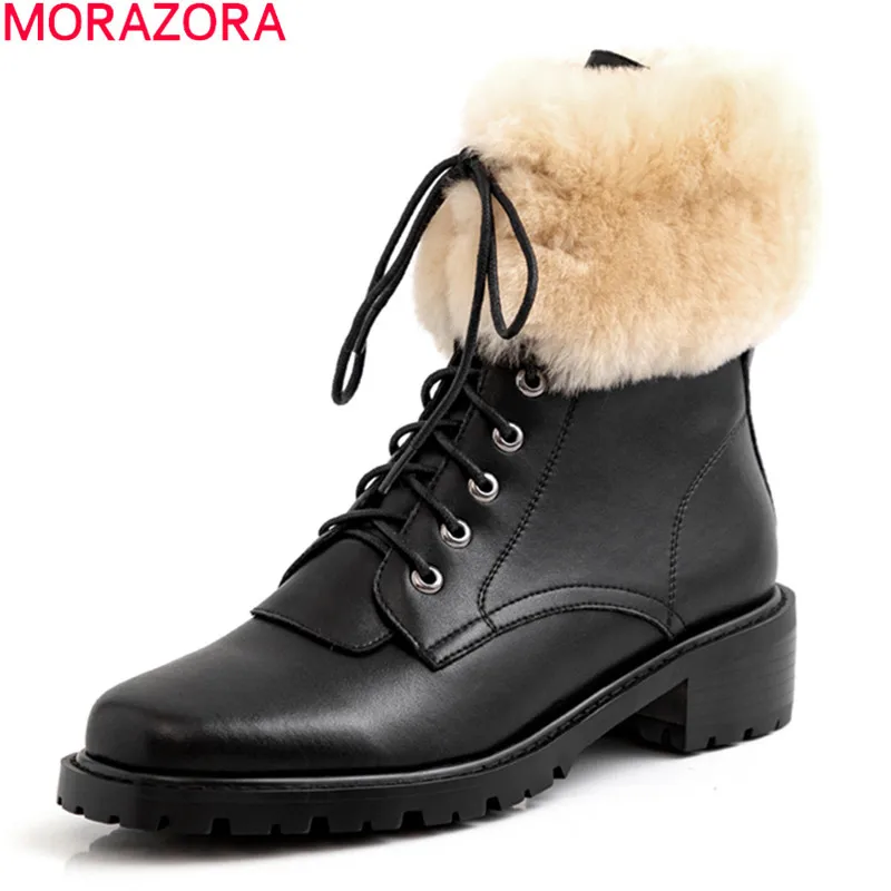MORAZORA/2020 г. Новое поступление зимние теплые женские брендовые ботинки женская