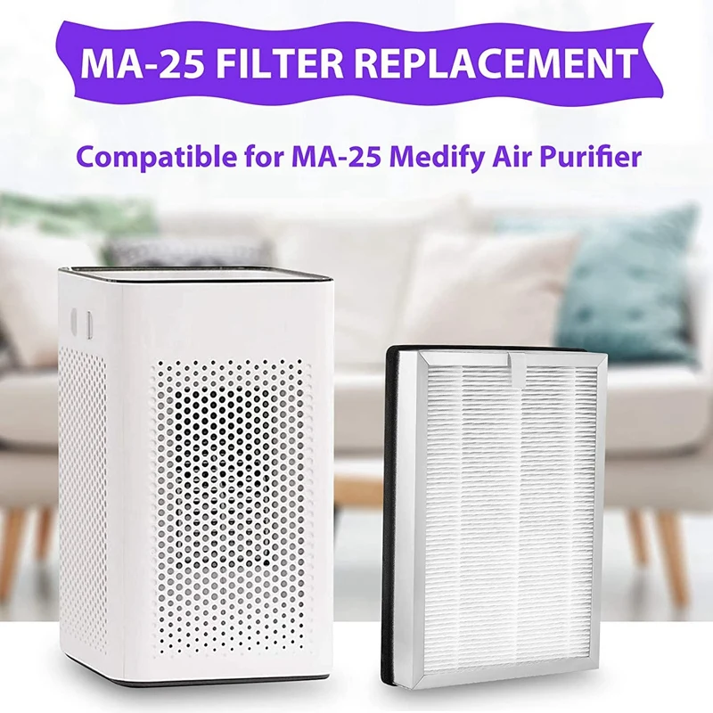 HEPA Filter Replacement For Medify MA-25 Air Purifier 2-Pack 3 In 1 Filtration True H13 Pre-Filter | Бытовая техника
